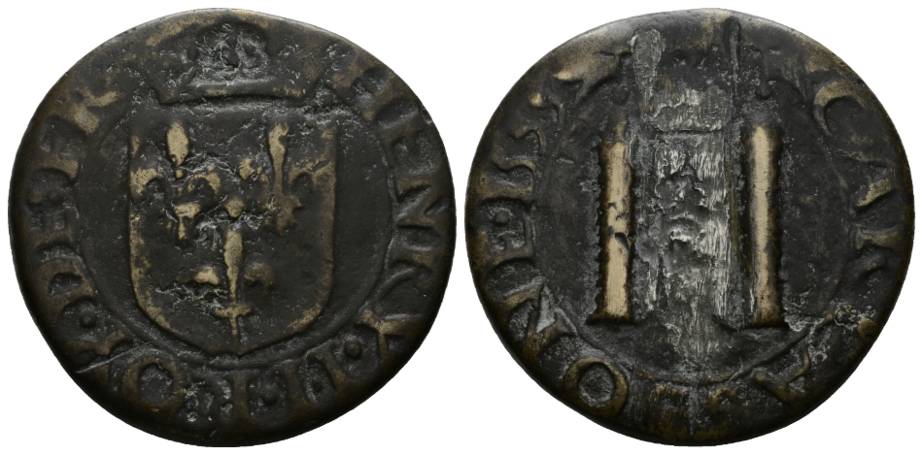  Alte große bronze Nachahmung einer Münze; 198 g, Ø 60,67 mm   