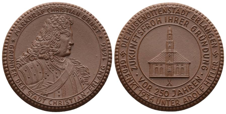  Medaille 1936, Porzellan; 9,28 g, Ø 41,90 mm   