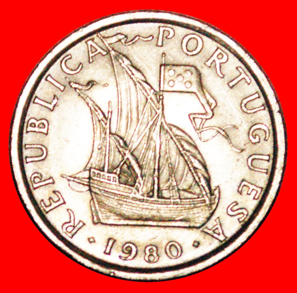  * SCHIFF (1963-1985): PORTUGAL ★ 5 ESCUDOS 1980 STG STEMPELGLANZ! OHNE VORBEHALT!   