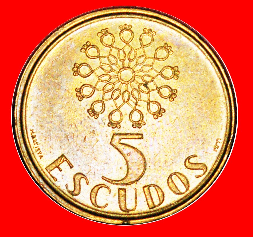  * WINDOW (1986-2001): PORTUGAL ★ 5 ESCUDOS 1990 MINT LUSTER DISCOVERY COIN! LOW START ★ NO RESERVE!   