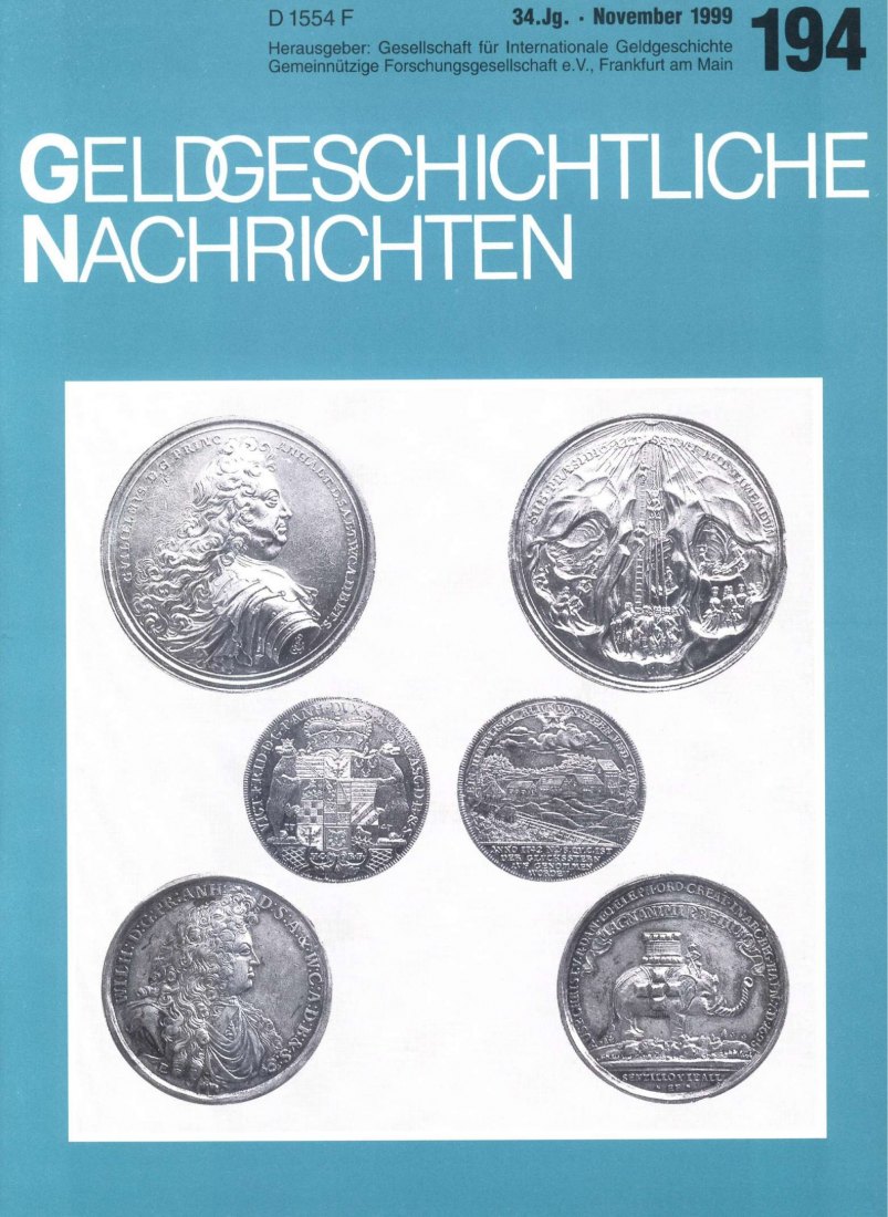  (GIG) Geldgeschichtliche Nachrichten Nr 194/1999 Münzstätten in & bei Harzgerode. Teil 2 Neuzeit   