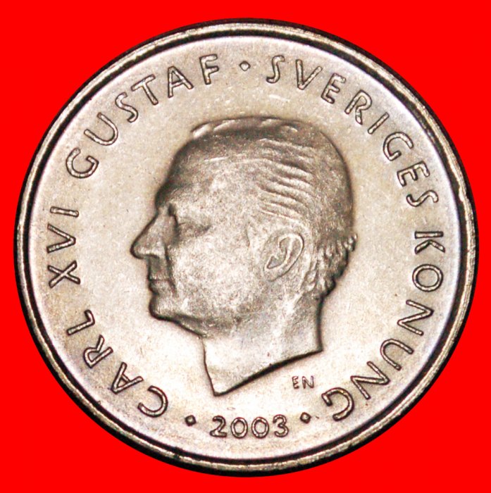  * REALISTIC PORTRAIT (2001-2012): SWEDEN ★ 1 CROWN 2003 UNC MINT LUSTRE! LOW START★ NO RESERVE!   