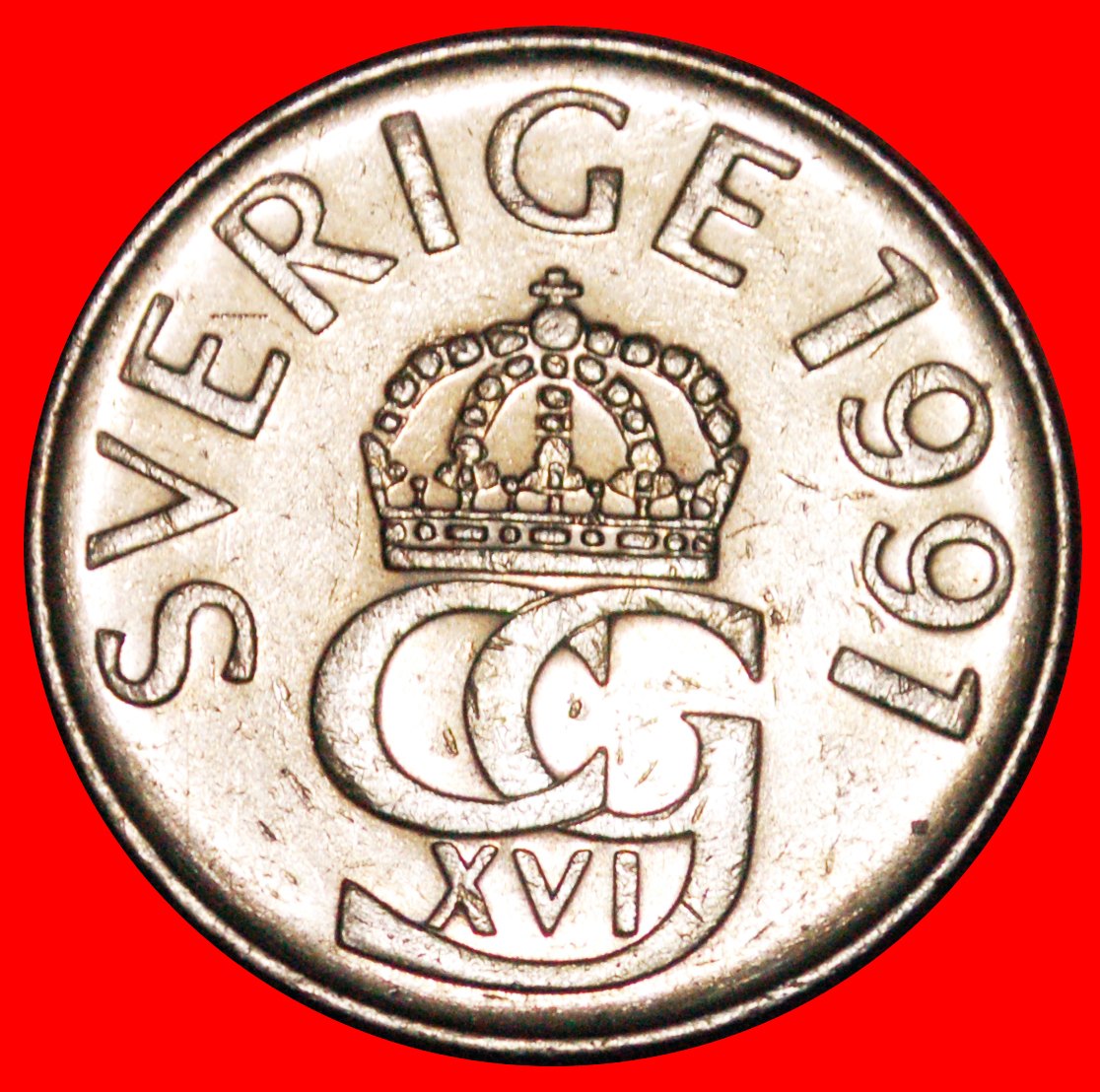  * MONOGRAM (1976-2009): SWEDEN★5 CROWNS 1991★ERROR MINT LUSTRE★DISCOVERY COIN★LOW START ★NO RESERVE!   