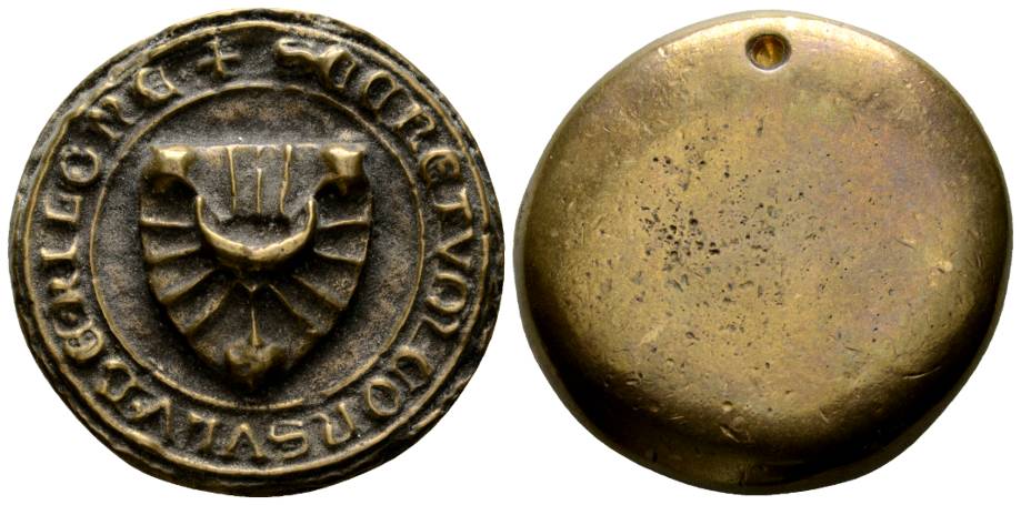  Abguß vom alten Siegel; Bronze, Ø 48 mm; 106 g   