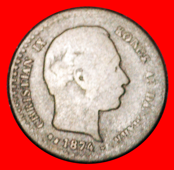  * PORPOISE (1874-1905): DENMARK★10 ORE 1874 SILVER! Christian IX (1863-1906) LOW START ★ NO RESERVE!   