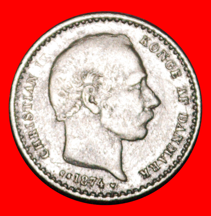  * SCHWEINWALE (1874-1905): DÄNEMARK ★ 25 OERE 1874 SILBER Christian IX. (1863-1906) OHNE VORBEHALT!   