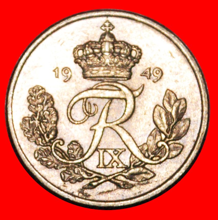  * MONOGRAMM (1948-1960): DÄNEMARK ★ 10 OERE 1949! FREDERIK IX. (1899-1972) OHNE VORBEHALT!   