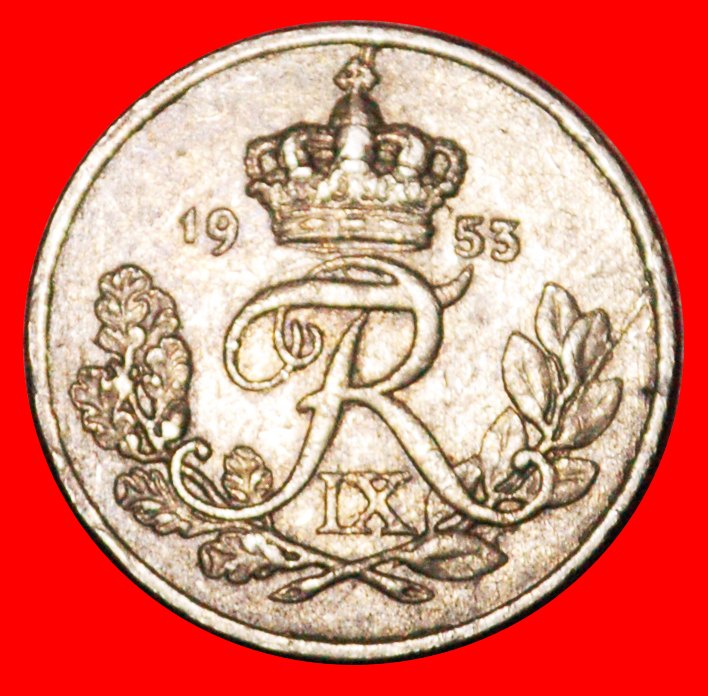  * MONOGRAM (1948-1960): DENMARK ★ 10 ORE 1953! DISCOVERY COIN!  FREDERICK IX LOW START ★ NO RESERVE!   