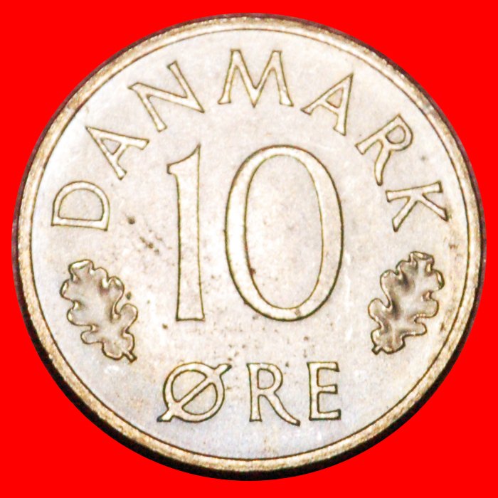  * MONOGRAM (1973-1988): DENMARK ★ 10 ORE 1973 UNC MINT LUSTRE!LOW START ★ NO RESERVE!   