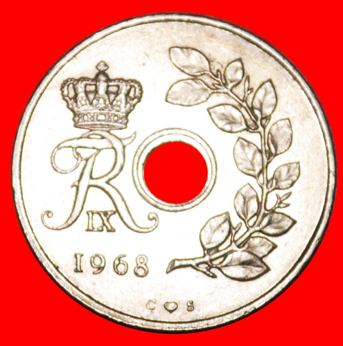  * MONOGRAMM 1966-1972:DÄNEMARK★25 OERE 1968 VZGL STEMPELGLANZ★FREDERIK IX. 1899-1972★OHNE VORBEHALT!   