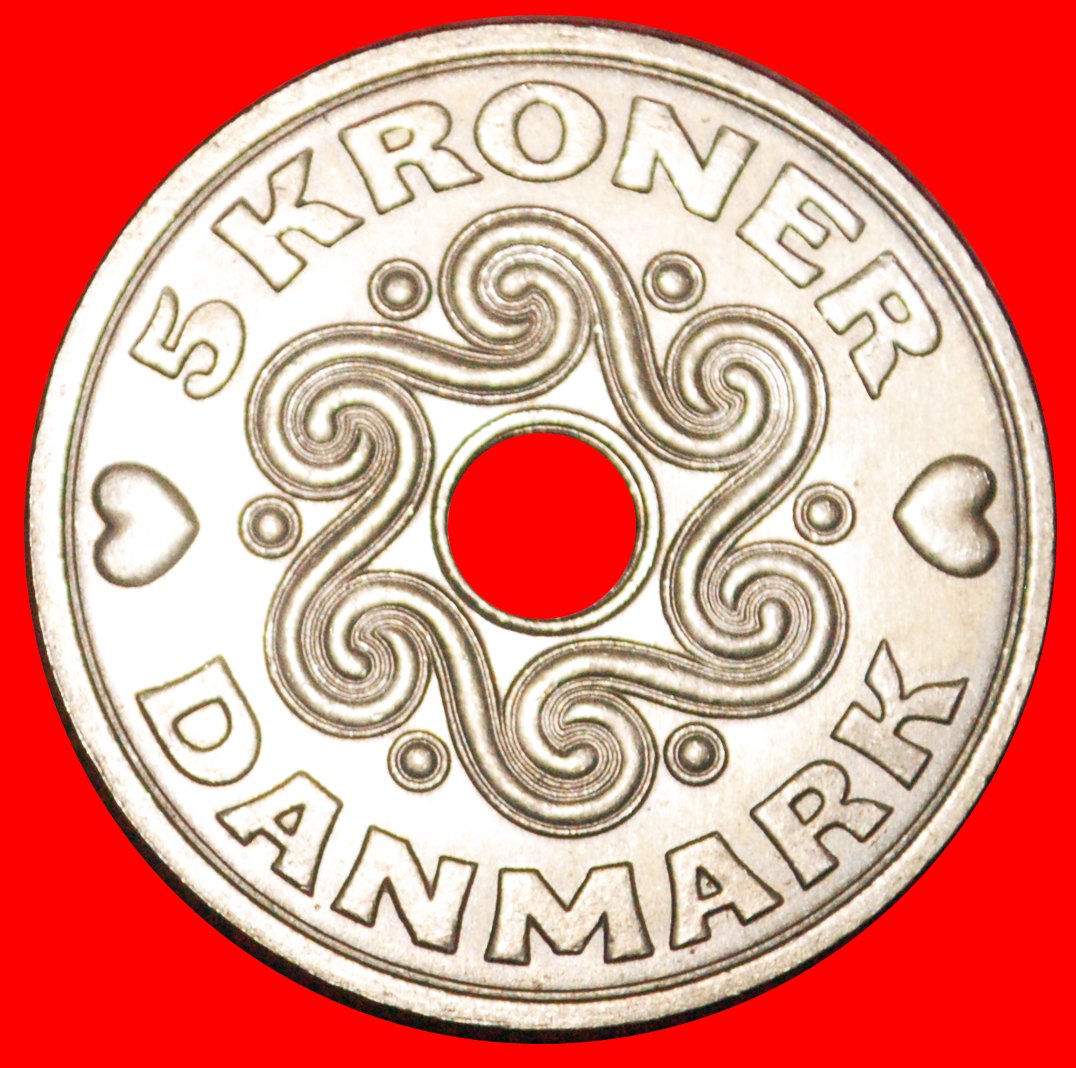  * HEARTS (1990-2021): DENMARK ★ 5 CROWNS 2008 MINT LUSTRE! LOW START ★ NO RESERVE!   