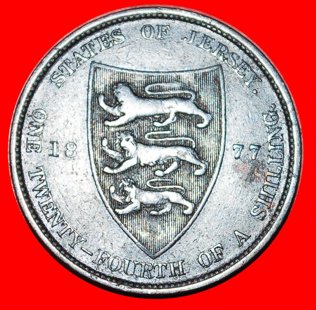  * GREAT BRITAIN (1877-1894): JERSEY ★ 1/24 SHILLING 1877H! INTERESTING TYPE! LOW START ★ NO RESERVE!   