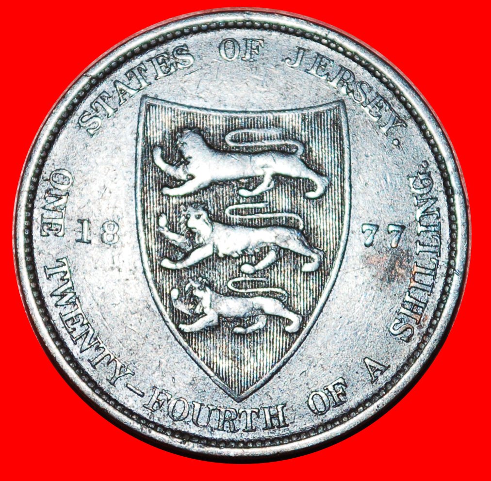 * GREAT BRITAIN (1877-1894): JERSEY ★ 1/24 SHILLING 1877H! INTERESTING TYPE! LOW START ★ NO RESERVE!