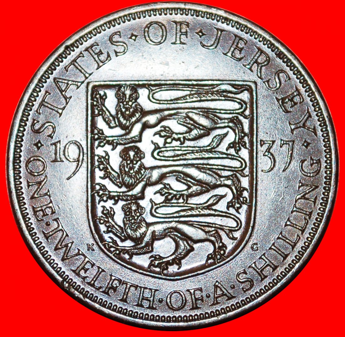  * GREAT BRITAIN (1937-1947): JERSEY ★ 1/12 SHILLING 1937! INTERESTING TYPE! LOW START ★ NO RESERVE!   