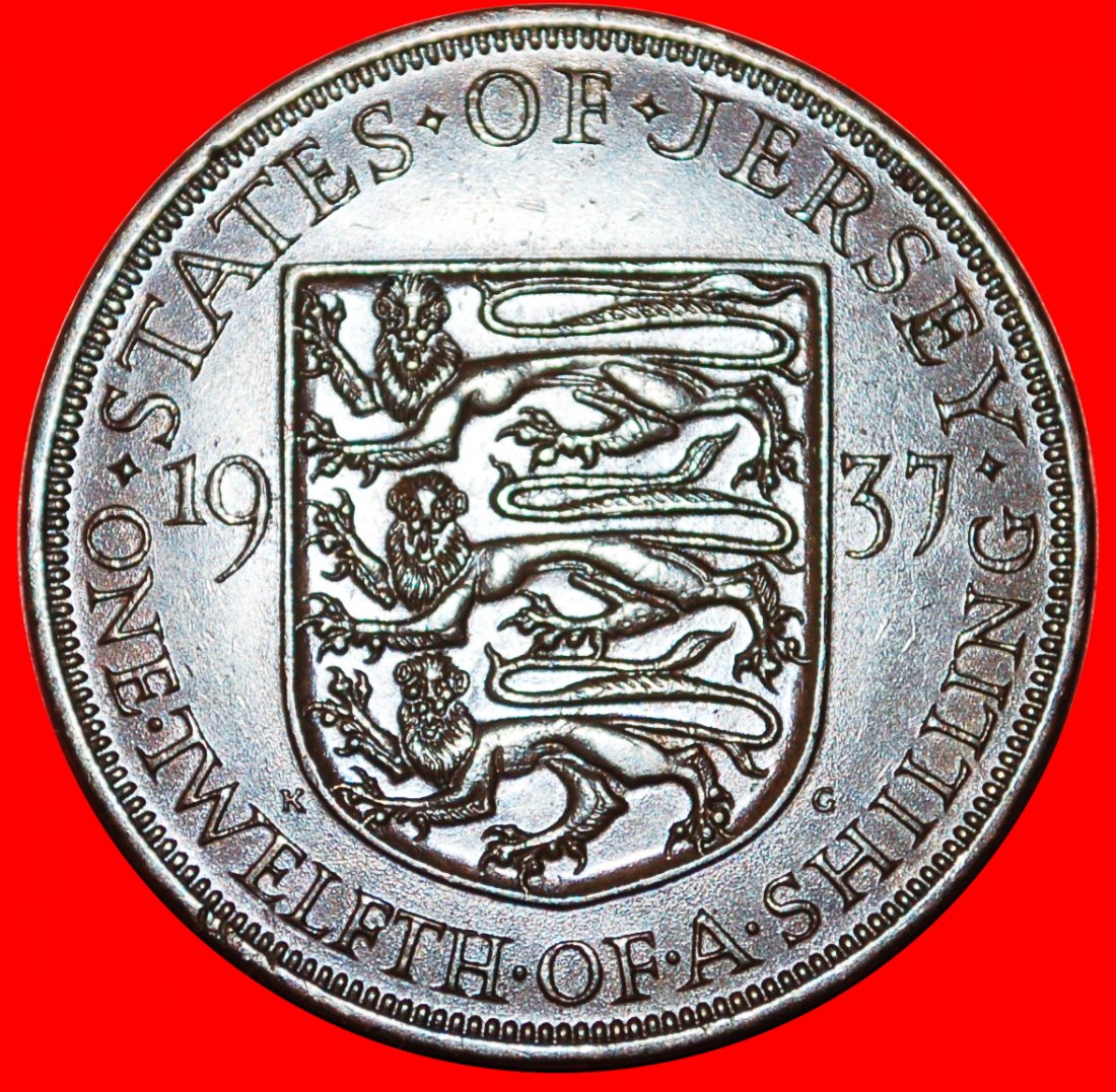 * GREAT BRITAIN (1937-1947): JERSEY ★ 1/12 SHILLING 1937! INTERESTING TYPE! LOW START ★ NO RESERVE!