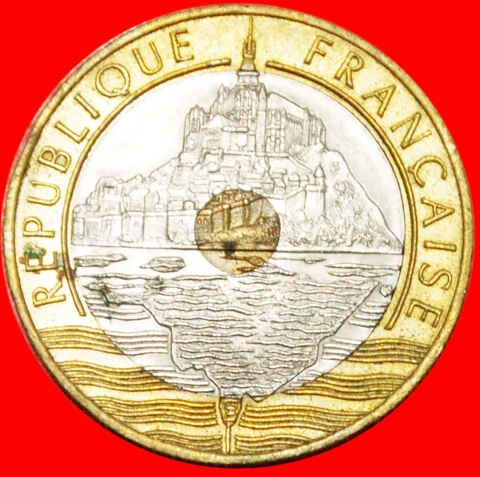  * MONT SAINT-MICHEL: FRANKREICH ★ 20 FRANCS 1993! KEHRPRÄGUNG ↑↓ STG PATINA! OHNE VORBEHALT!   