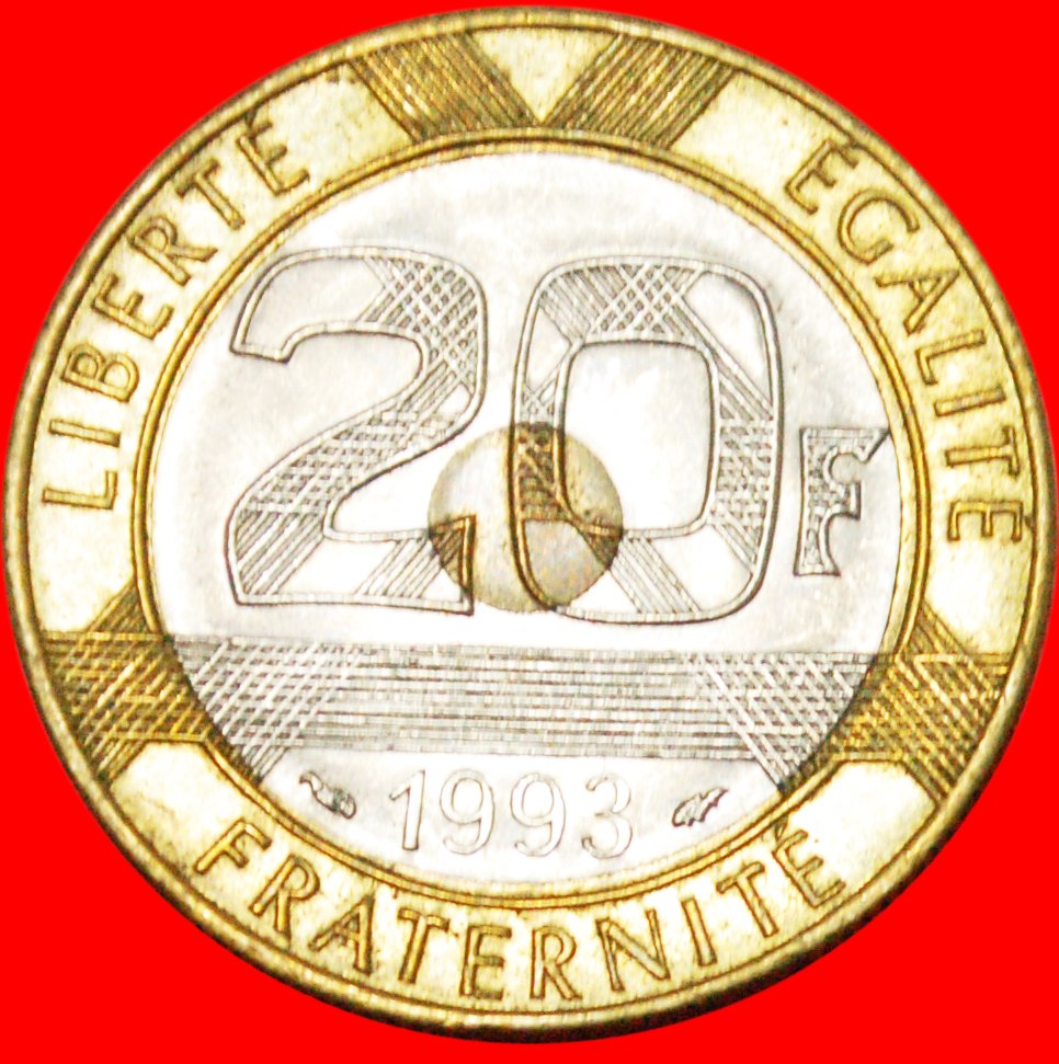  * MONT SAINT-MICHEL: FRANKREICH ★ 20 FRANCS 1993! KEHRPRÄGUNG ↑↓ STG PATINA! OHNE VORBEHALT!   