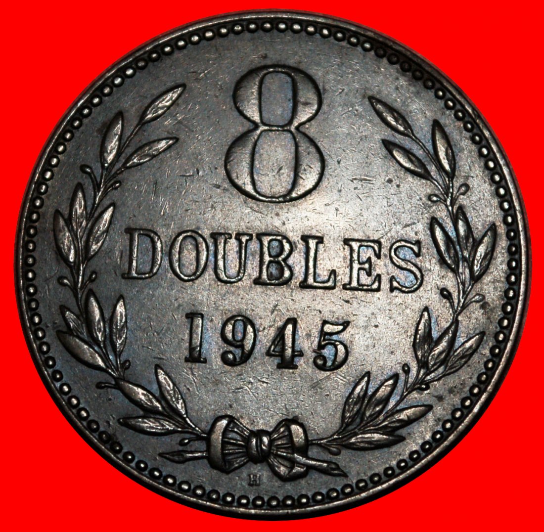 * GROSSBRITANNIEN (1914-1949): GUERNESEY GUERNSEY ★ 8 DOUBLES 1945H! OHNE VORBEHALT!