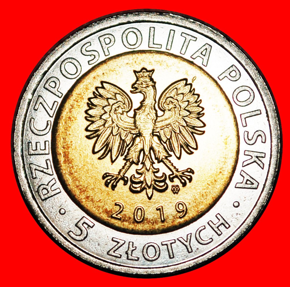  * BI-METALLIC: POLAND ★ 5 ZLOTY 2019 UNC MINT LUSTRE RELIGION! ★LOW START★ NO RESERVE!   