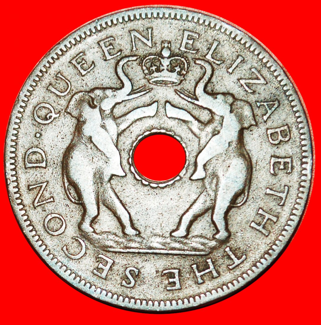  * GROSSBRITANNIEN (1955-1963):RHODESIEN UND NJASSALAND★1 PENNY 1957 ENTDECKUNG MÜNZE★OHNE VORBEHALT!   