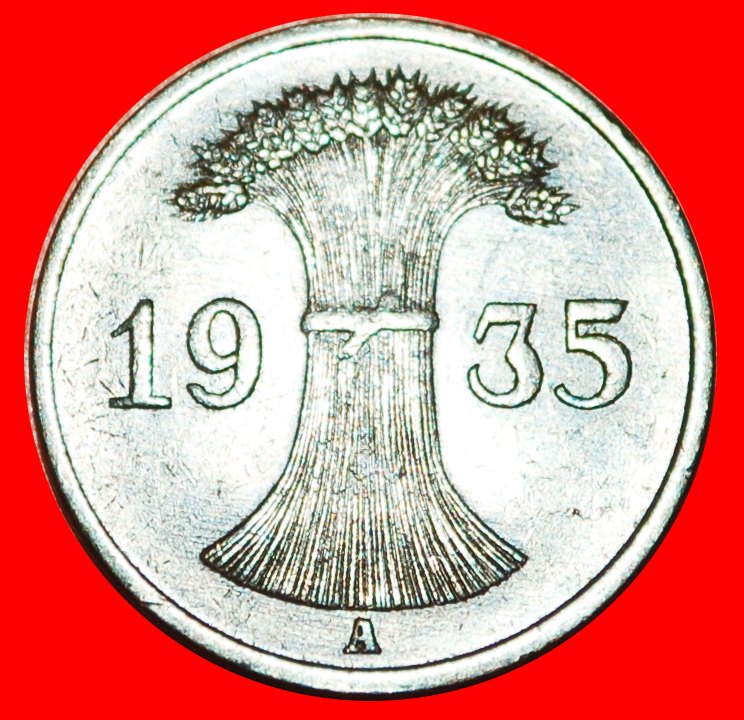  * DRITTES REICH (1933-1945): DEUTSCHLAND ★ 1 REICHSPFENNIG 1935A! OHNE VORBEHALT!   