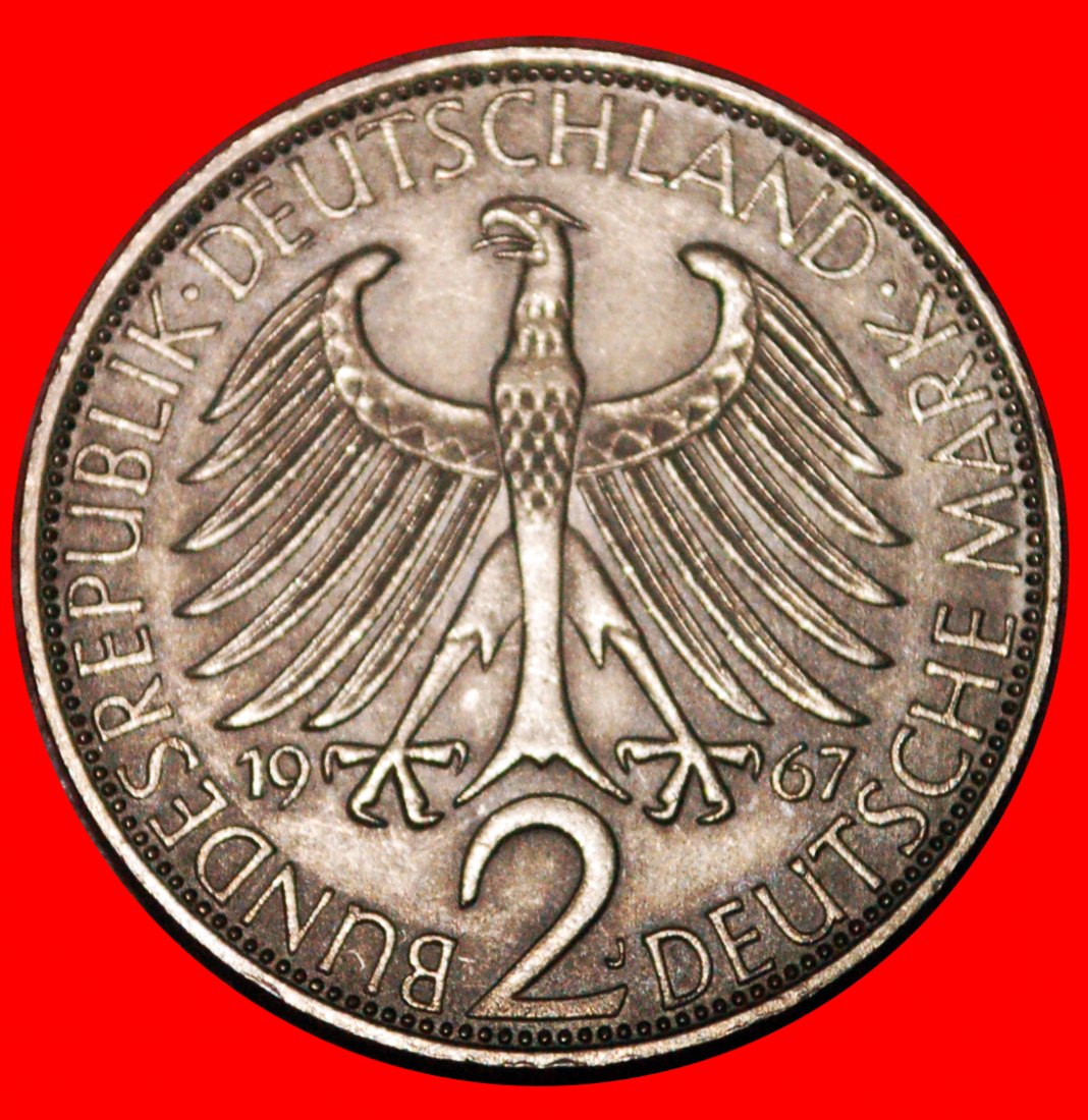  * NOBELPREISTRÄGER 1918: DEUTSCHLAND ★ 2 MARK 1967J MAX PLANCK (1858 - 1947)! OHNE VORBEHALT!   