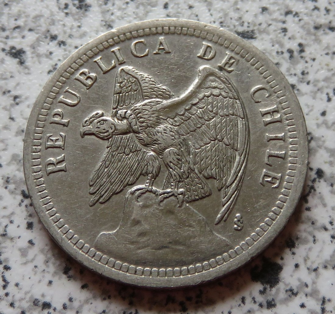  Chile 1 Peso 1933, KupferNickel   