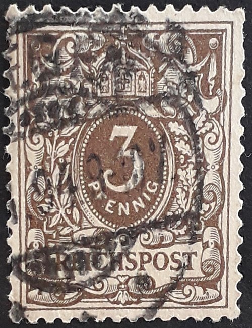  Deutsche Reichspost, Briefmarke 3 Pfennig, gestempelt   