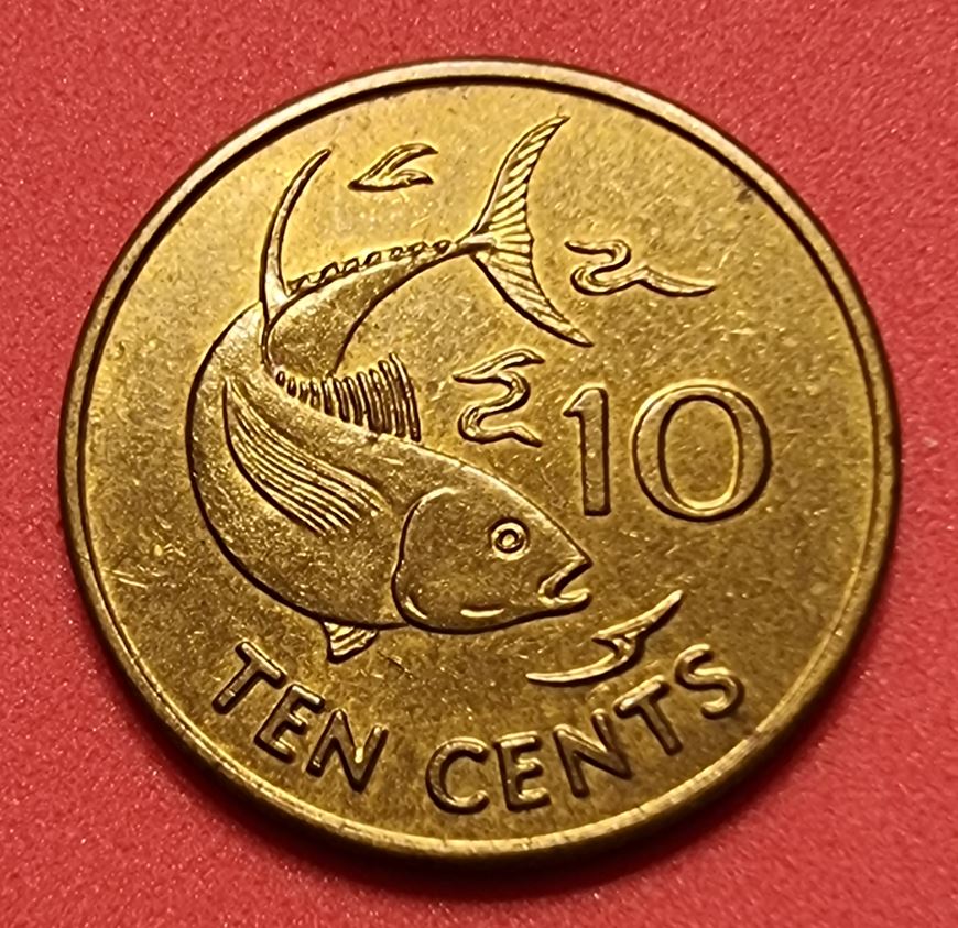 10429(2) 10 Cents ( Seychellen / Thunfisch) 1994 in vz ............................ von Berlin_coins