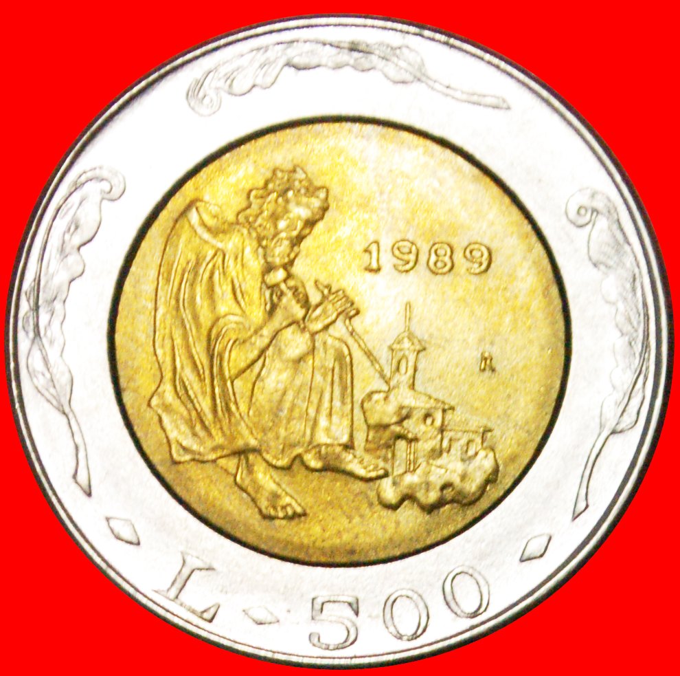 * BIMETALLISCH: SAN MARINO ★ 500 LIRE 1989 STG STEMPELGLANZ! OHNE VORBEHALT!