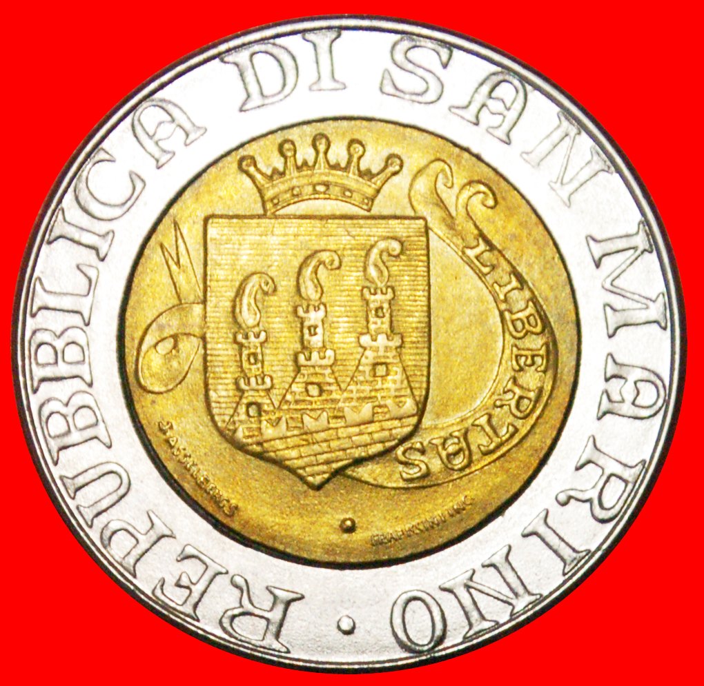  * BIMETALLISCH: SAN MARINO ★ 500 LIRE 1989 STG STEMPELGLANZ! OHNE VORBEHALT!   