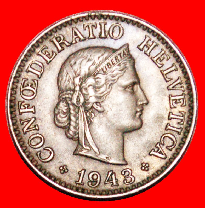 * LIBERTY (1879-2021): SWITZERLAND ★ 10 RAPPEN 1943! WARTIME (1939-1945)! LOW START! ★ NO RESERVE!