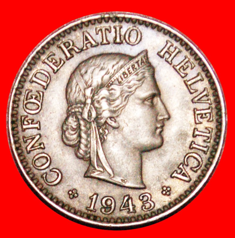  * LIBERTY (1879-2021): SWITZERLAND ★ 10 RAPPEN 1943! WARTIME (1939-1945)! LOW START! ★ NO RESERVE!   