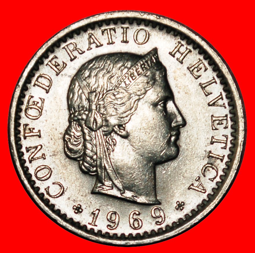  * LIBERTY 1939-2021: SWITZERLAND★20 RAPPEN 1969B DISCOVERY COIN MINT LUSTRE★LOW START! ★ NO RESERVE!   