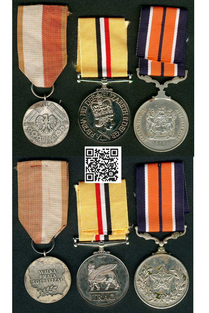 Polen/Großbritannien/Irak Lot mit 3 Orden/Medaillen/Verdienstkreuze siehe Bild/er - Flemming   