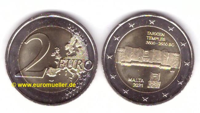 Malta 2 Euro Gedenkmünze 2021...Tarxien...unc.   