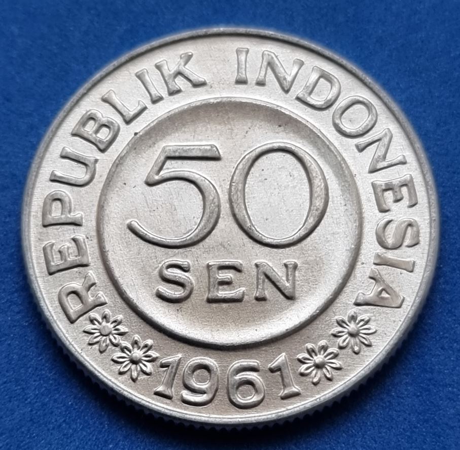  8265(11) 50 Sen (Indonesien / Garuda Pancasila) 1961 in UNC ....................... von Berlin_coins   