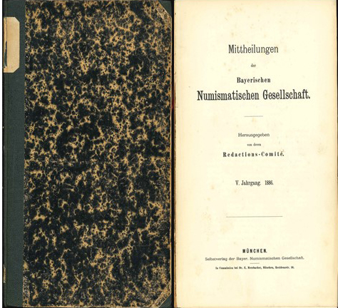  Mitteilungen der Bayerischen Numismatischen Geselschaft; Bedactions-Comite, V. Jahrgang 1886   
