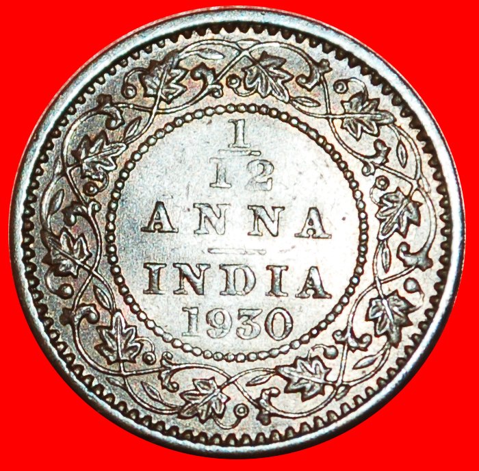  * KALKUTTA (1912-1936):INDIEN ★ 1/12 ANNA 1930 STG! GEORG V (1911-1936) OHNE VORBEHALT!   