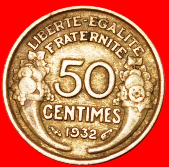  *• OPEN 9 AND 2 ★ FRANCE ★ 50 CENTIMES 1932! LOW START ★ NO RESERVE!   