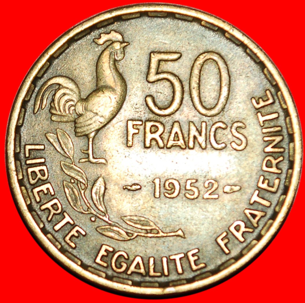  *• SCHWANZ ★ FRANKREICH ★  50 FRANCS 1952! OHNE VORBEHALT!   