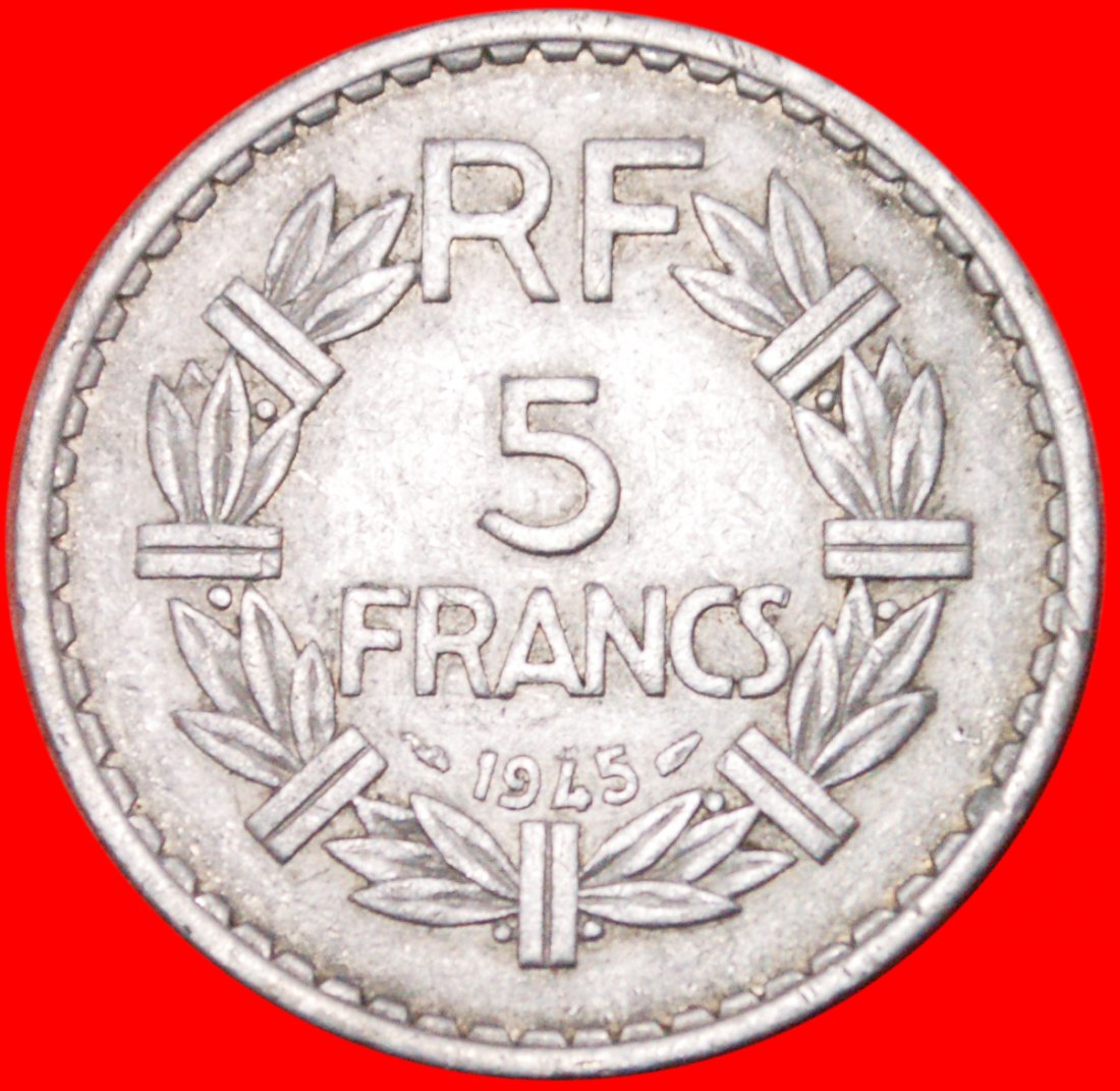 *• OFFEN 9 ★ FRANKREICH ★ 5 FRANCS 1945! OHNE VORBEHALT!