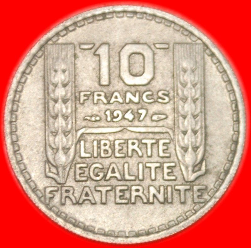  *• OHNE BUCHSTABE ★ FRANKREICH ★ 10 FRANCS 1947! OHNE VORBEHALT!   