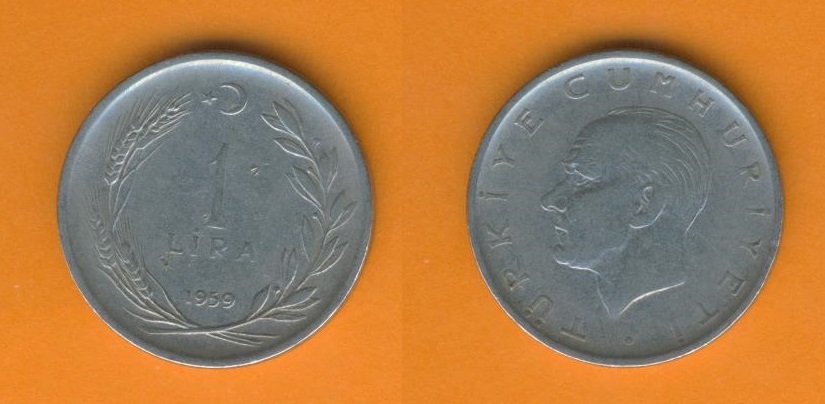  Türkei 1 Lira 1959   