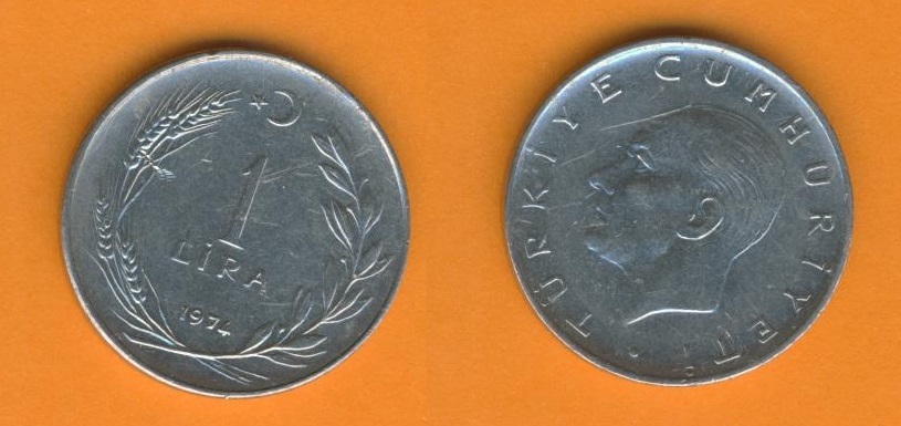  Türkei 1 Lira 1974   