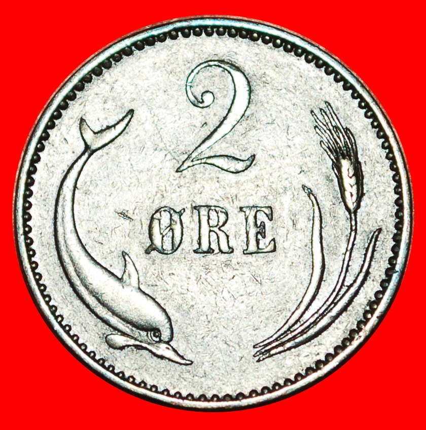  * DOLPHIN TYPE (1874-1906): DENMARK ★ 2 ORE 1897! INTERESTING! LOW START ★ NO RESERVE!   