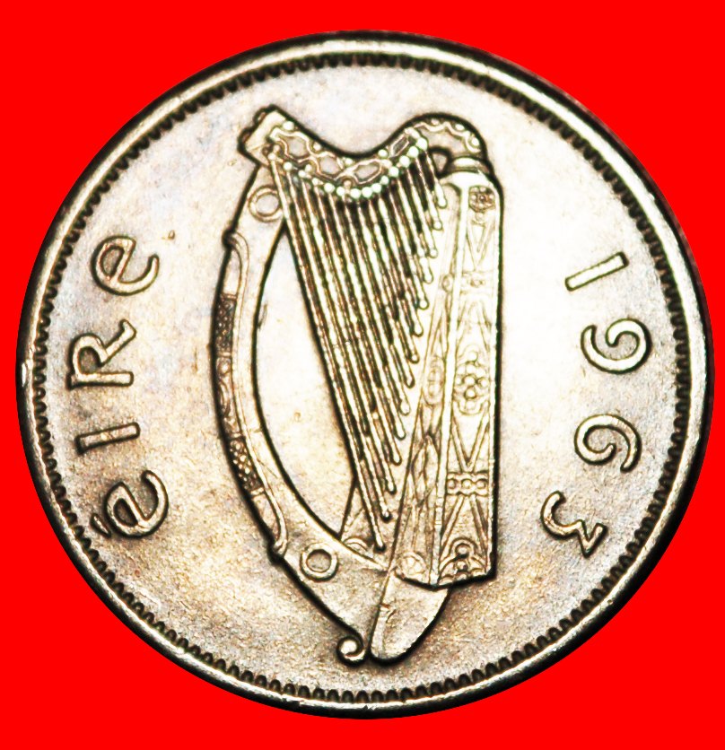  Ⰶ IRISCHER WOLFSHUND: IRLAND ★ 6 PENCE 1963! ★OHNE VORBEHALT!   