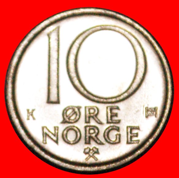  * LARGE MONOGRAM becomes smaller: NORWAY ★ 10 ORE 1988! MINT LUSTRE! ★LOW START ★ NO RESERVE!   