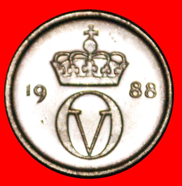  * LARGE MONOGRAM becomes smaller: NORWAY ★ 10 ORE 1988! MINT LUSTRE! ★LOW START ★ NO RESERVE!   