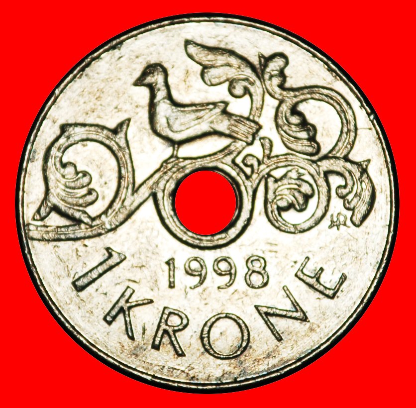  * VOGEL (1997-2016): NORWEGEN ★ 1 KRONE 1998 ENTDECKUNG MÜNZE! ★OHNE VORBEHALT!   